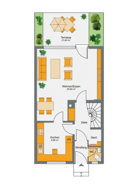 Grundriss EG - ca. 54 qm