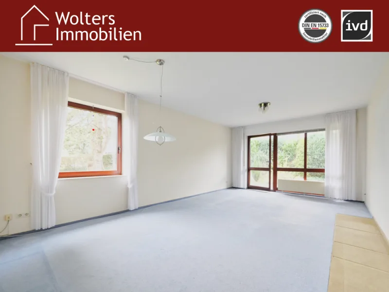 Schönes helles Wohnzimmer - Wohnung kaufen in Bielefeld / Hoberge - Schöne 3-Zimmer-Erdgeschoss-Wohnung in Bielefeld-Hoberge