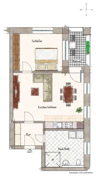 Grundriss Wohnung Nr. 6