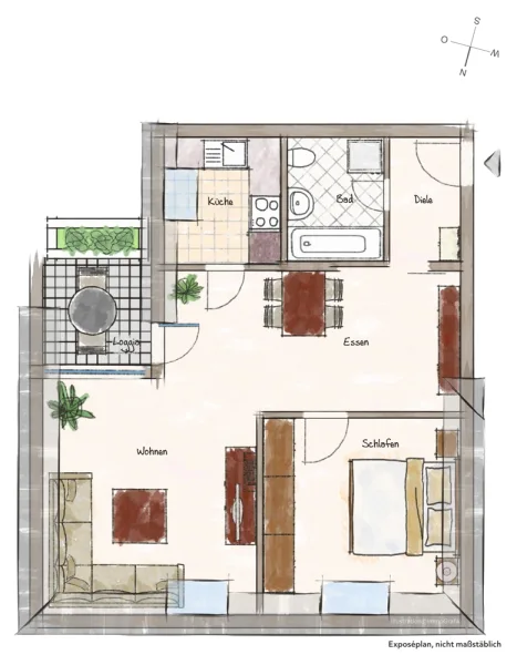 Grundriss Wohnung Nr. D7