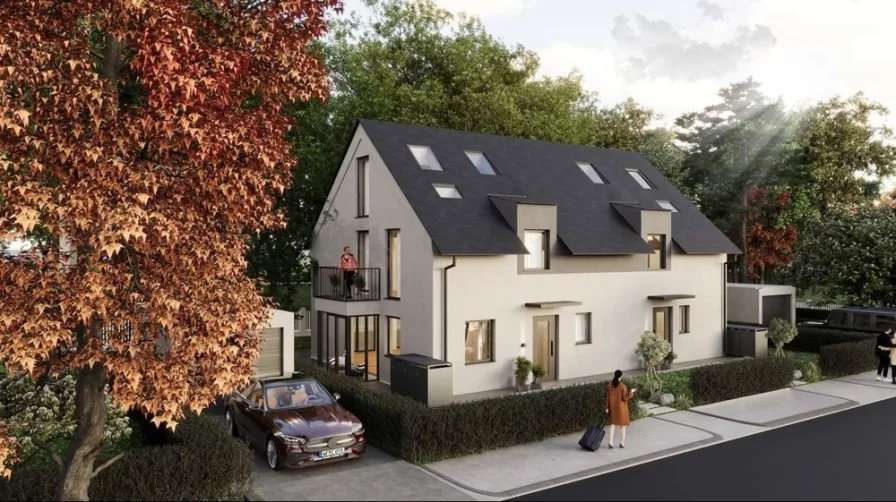 Visualisierung I - Haus kaufen in Jesenwang - *** Vorankündigung *** Bau von vier hochwertigen Doppelhaushälften auf real geteilten Grundstücken