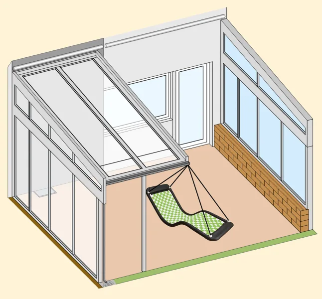 Terrasse mit Teilverglasung