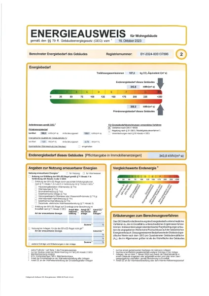 Auszug aus Energieausweis