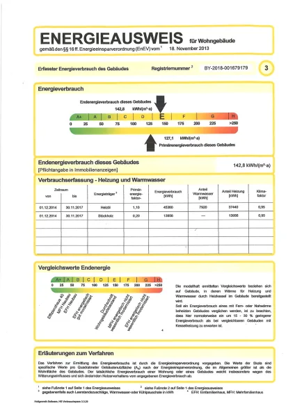 Auszug aus Energieausweis