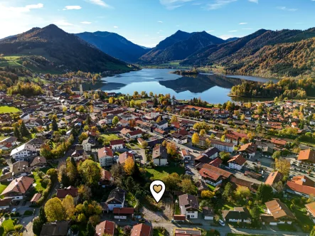 Alpen Immo Ortererstraße 5 Schliersee mit Markierung-1 - Wohnung kaufen in Schliersee - ORTERER28 - NEUBAU Schliersee Ort: EG-Wohnung | Terrasse | großer Garten