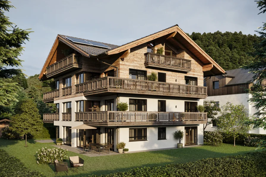 Alpen_Immo_GmbH_Neubauprojekt_Schliersee - Wohnung kaufen in Schliersee - ORTERER 28 - NEUBAU Schliersee Ort: TRAUM-3-ZI-WOHNUNG | SÜDWEST Balkon | Tiefgarage