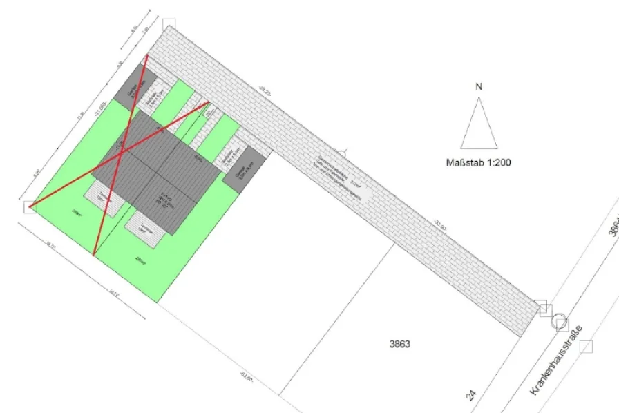 Lageplan Neubauhäuser - Grundstück kaufen in Holzkirchen - Baugrundstück zur Bebauung mit einer Doppelhaushälfte in TOP-Lage von Holzkirchen!