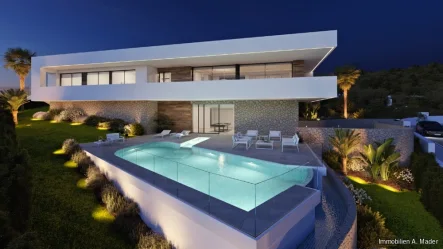 Außen 2 - Haus kaufen in El Poble Nou de Benitatxell - Neubau Luxus- Villa mit Blick auf Meer