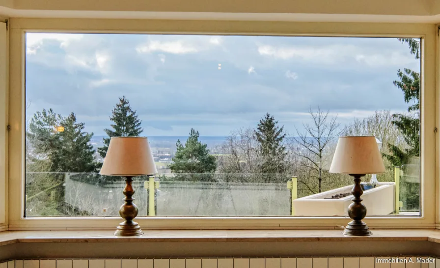 Fensterblick - Haus kaufen in Donauwörth - Bungalow am Südhang mit Einliegerwohnung und Blick bis zu den Bergen