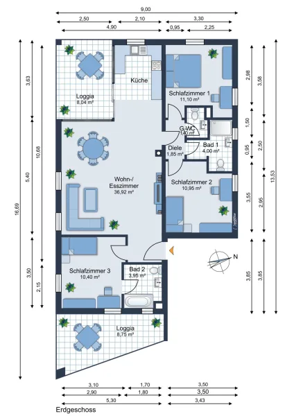 Grundriss Musterwohnung