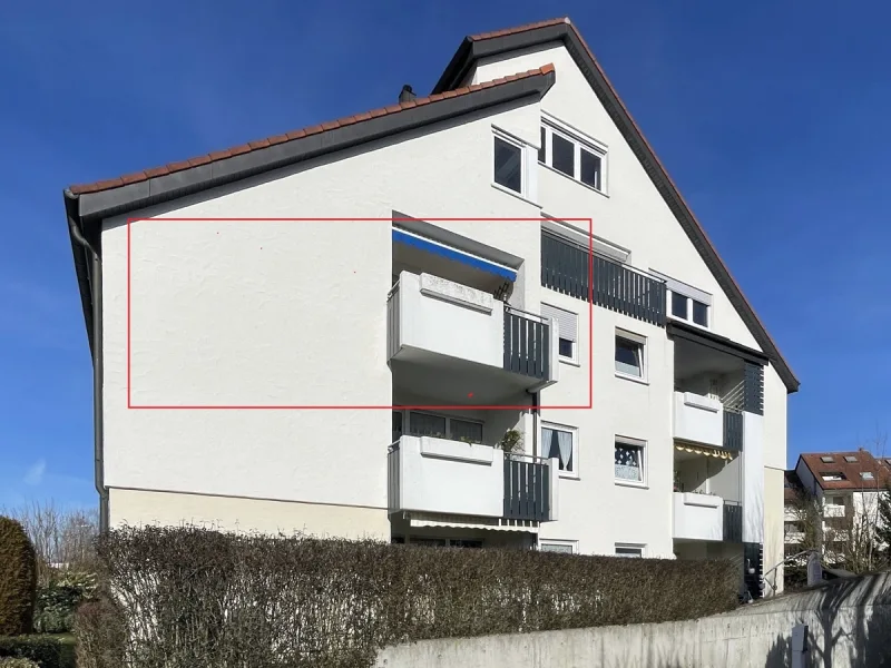 Blick auf die Südseite - Wohnung kaufen in Ulm - 3 Zimmer-Wohlfühloase in Böfingen