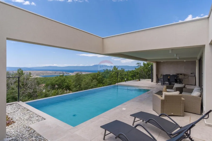 Außen-Ausblick - Haus kaufen in Crikvenica - Neue moderne Villa mit herrlichem Meerblick