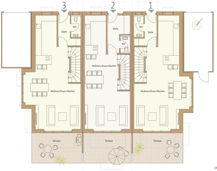 Grundrissvariante EG - Küche mit Fenster