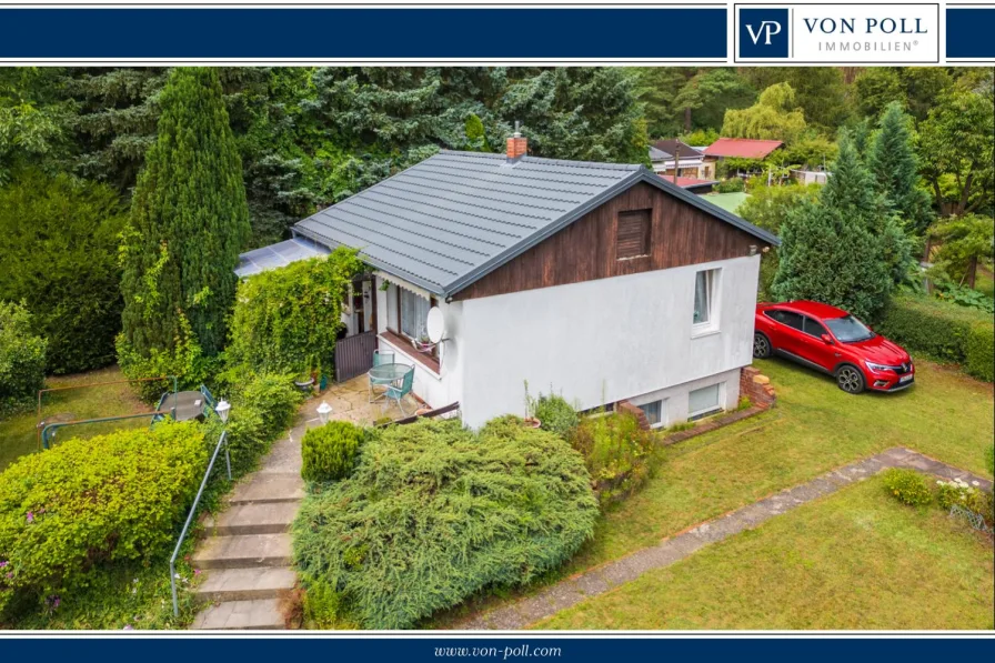 Titelbild 2 - Grundstück kaufen in Beelitz - Freizeitgrundstück mit Bungalow in Beelitz: Ihr Rückzugsort mit Seenähe