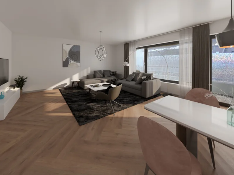 Wohnbereich  - Wohnung kaufen in Düsseldorf - 3-Zimmer Wohnung in bester Lage von Oberkassel