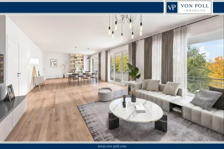 Von_Poll_Immobilien_Düsseldorf - Wohnung kaufen in Düsseldorf - Lichtdurchflutete Penthouse-Wohnung mit großem Balkon und eigenem Gartenteil