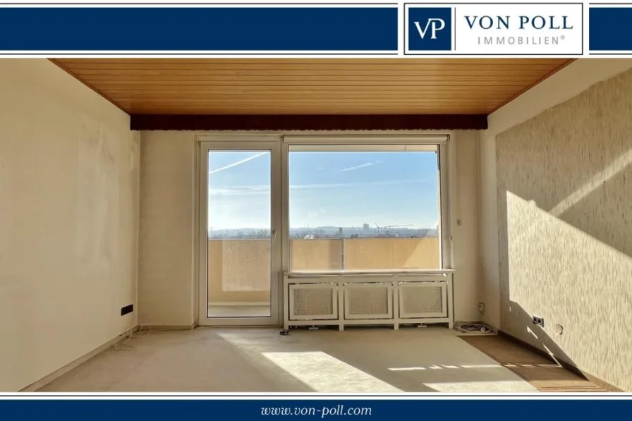 Wohnzimmer - Wohnung kaufen in Wiesbaden - Vielseitige 2-Zimmer-Wohnung mit Süd-Balkon und Stellplatz
