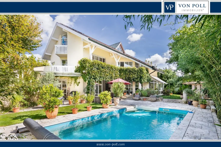 Titelbild - Haus kaufen in Pfaffenhofen an der Ilm - Mediterrane Eleganz: Großzügiges Haus mit Pool und Photovoltaik