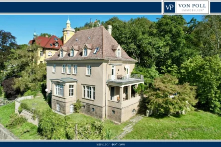 VON POLL IMMOBILIEN - Haus kaufen in Dresden - Historische Villa mit Denkmalschutz zur Sanierung in Bester Lage am Loschwitzer Elbhang