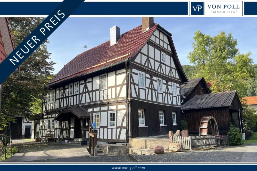 Wassermühle - Haus kaufen in Sontra / Wichmannshausen - Wunderschönes Mühlenanwesen entlang des Mühlenbaches