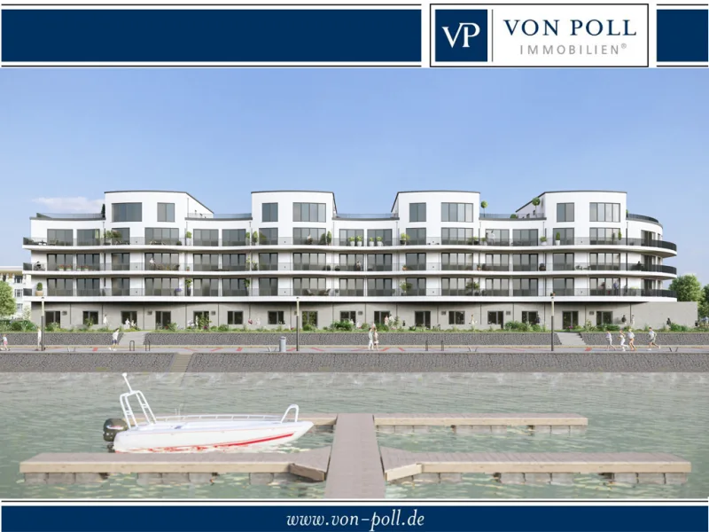 Graf Bismarck_Graf1 - Wohnung kaufen in Gelsenkirchen - Exklusive Komfortwohnung mit malerischem Wasserblick – Schlaf- und Wohnzimmer mit Zugang zum Balkon