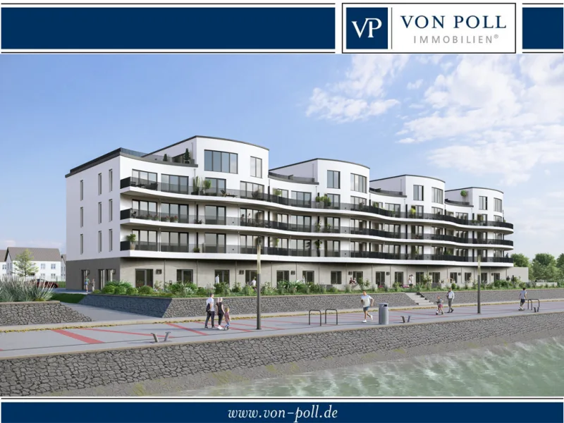 Graf Bismarck_Graf1 - Wohnung kaufen in Gelsenkirchen - Exklusive Komfortwohnung mit malerischem Wasserblick – Schlaf- und Wohnzimmer mit Zugang zum Balkon