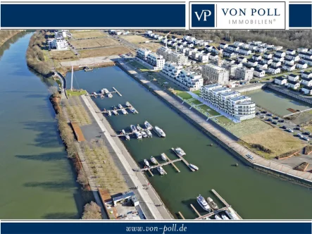 Graf Bismarck_Graf1 - Wohnung kaufen in Gelsenkirchen - Neubauwohnung mit atemberaubendem Panoramablick auf die Marina – Großes Wohnzimmer mit XXL-Ausblick