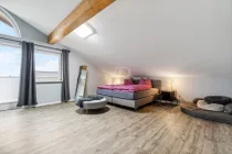 Schlafzimmer mit Blick zum Feld