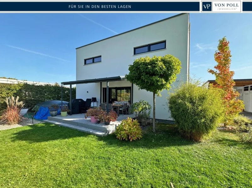 Rückansicht  - Haus kaufen in Landshut - Modernes Einfamilienhaus in Landshut mit exklusiven Ausstattungsmerkmalen