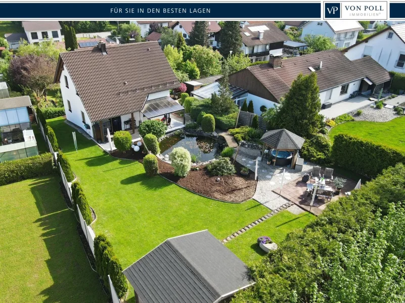 Gesamtansicht - Haus kaufen in Buch am Erlbach / Vatersdorf - Charmantes Einfamilien(gartenparadies)haus  im Ortsteil Thann bei Buch am Erlbach