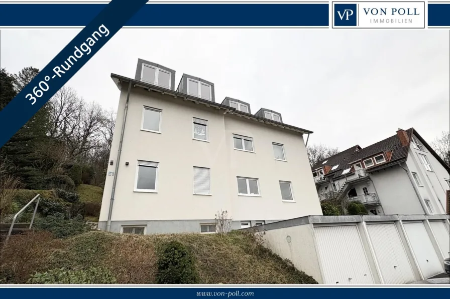 Hausansicht - Wohnung kaufen in Siegen / Bürbach - Schicke Eigentumswohnung mit Balkon und Garage in Siegen-Bürbach