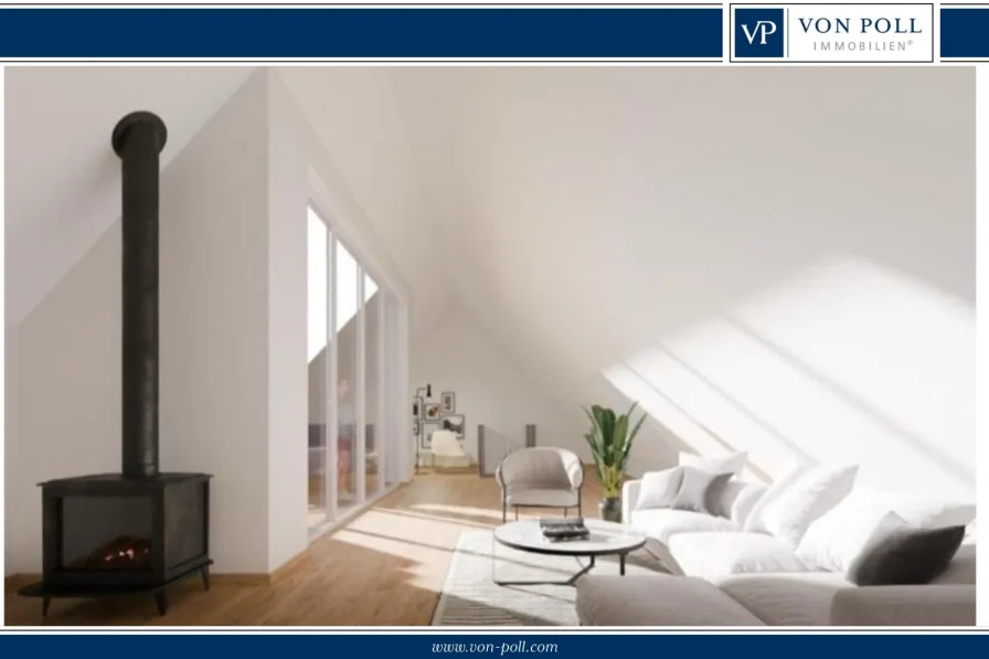 Oben - Wohnung kaufen in Münster - Über den Dächern des Kreuzviertels - Kernsanierte Maisonette-Wohnung mit Kamin und Süd-West-Terrasse