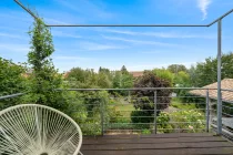 Blick vom Balkon aus dem Schlafzimmer