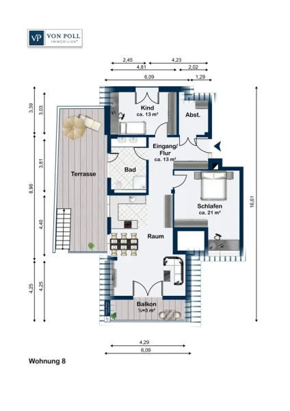 Grundriss Wohnung 8