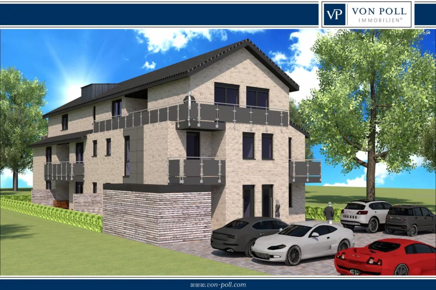 NEU_3D-Bild01 - Haus kaufen in Bad Zwischenahn - Neubauobjekt (KFW 40 Plus) mit 8 Wohn- und 2 Gewerbeeinheiten