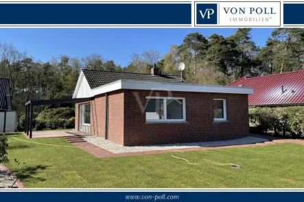 Gartenansicht - Haus mieten in Hatten - Kleiner, feiner Bungalow in Sandkrug - bezugsfrei ab 01.03.2025