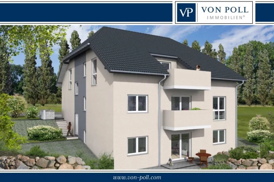 Gartenansicht - Wohnung kaufen in Ötzingen / Sainerholz - Erstbezug - Souterrainwohnung mit Terrasse in idyllischer Lage, KFW 40+, Förderung möglich