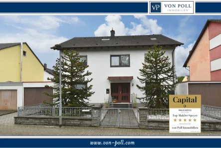Titelbild - Haus kaufen in Frankenthal - 2-3 Parteien- oder Mehrgenerationenhaus mit sonnigem Garten und zwei Garagen