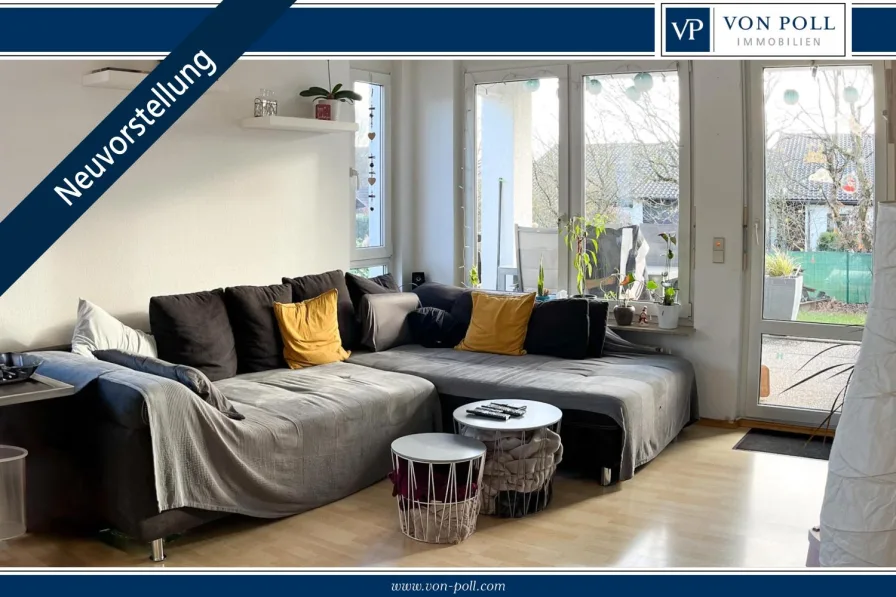 Wohnzimmer - Wohnung kaufen in Pliezhausen - Moderne 3,5-Zimmer Wohnung mit Terrasse und Gartenanteil in Pliezhausen