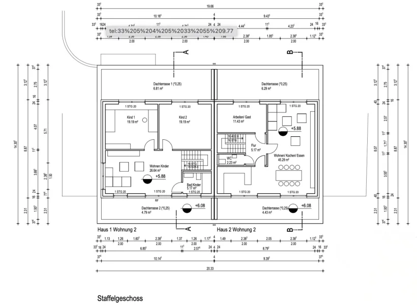 Staffelgeschoss Haus 1 und Haus 2