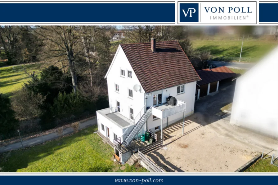 Drohne3 - Haus kaufen in Wain - Modernisiertes Zweifamilienhaus mit großem Garten - obere Wohnung bezugsfrei