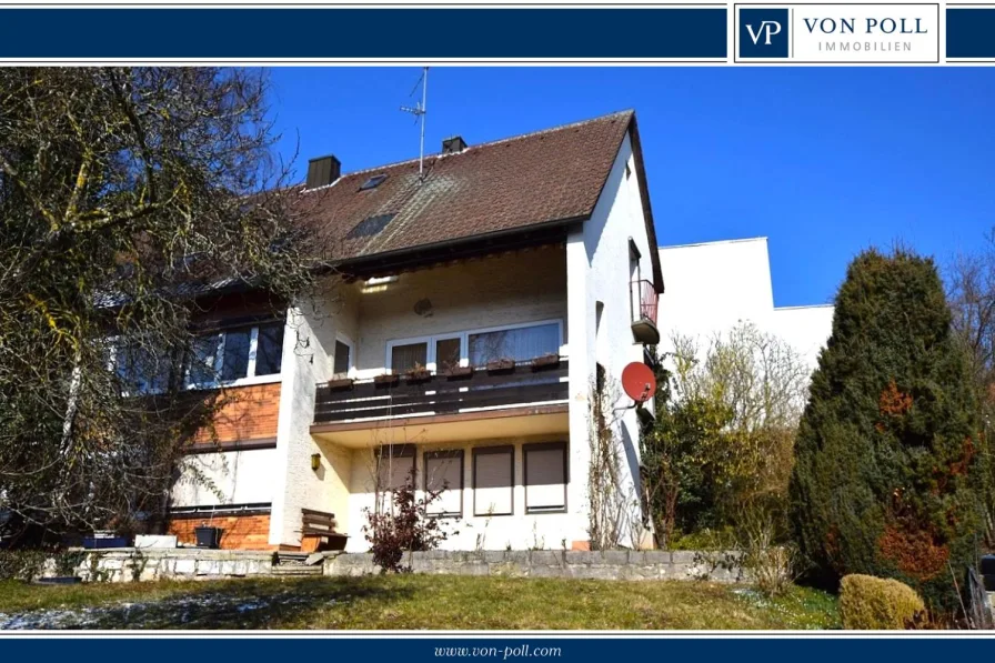 Südansicht - Haus kaufen in Ansbach - Großzügige Doppelhaushälfte mit schönem Garten und Garage in Ansbach-Eyb