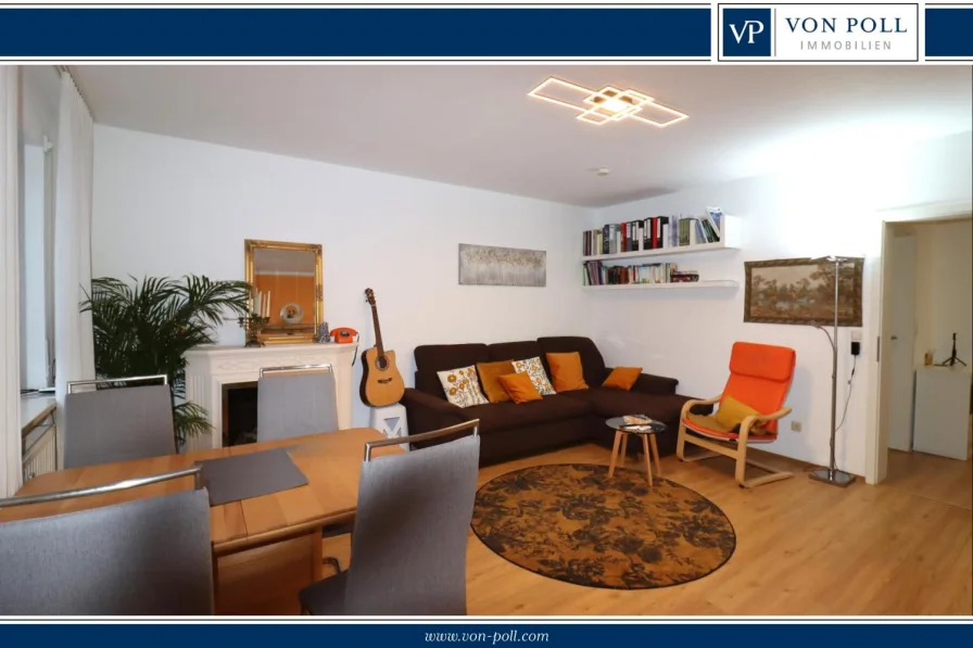 Wohnzimmer - Wohnung kaufen in Ansbach - Modernisierte 3-Zimmer-Wohnung mit Balkon und Tiefgaragenplatz