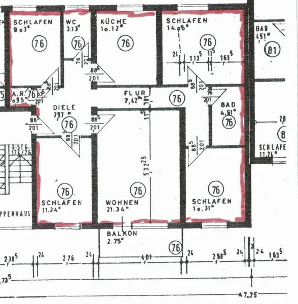 Grundriss Wohnung