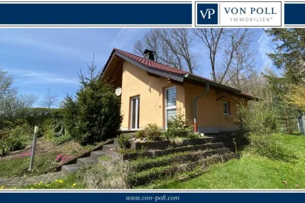 Ansicht_T - Haus kaufen in Dankerode - Gemütliches Ferienhaus (58 m² WF) mit Kamin, großer Terrasse und 1051 m² Grundstück in Dankerode
