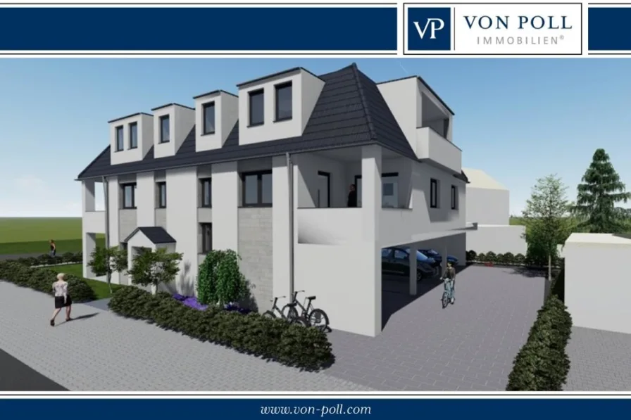 Titelbild - Wohnung kaufen in Gütersloh - Neubau Obergeschosswohnung | KfW 40 | ca. 80 m² | 3ZKB | Balkon | Fahrstuhl | Carport | Zentrum
