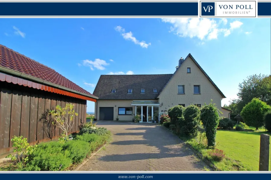  - Haus kaufen in Hüllhorst - Gepflegtes 1 - 2 Familienhaus mit großem Grundstück und unverbaubarem Fernblick