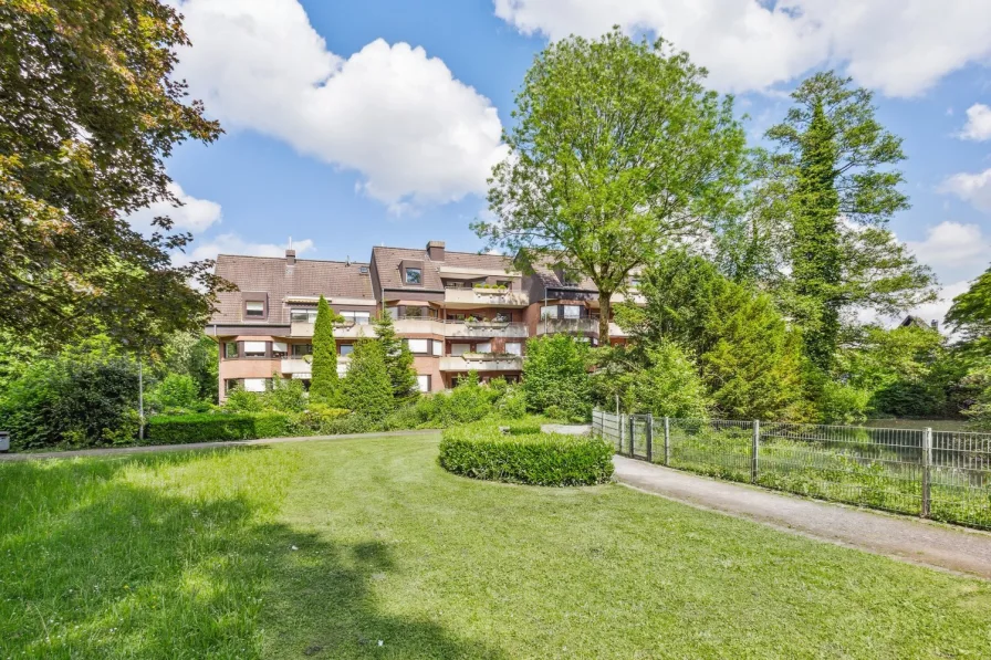 Blick vom Stadtpark auf die Wohnung