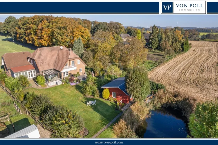 Titelbild - Haus kaufen in Coesfeld - Naturperle! Modernes Wohnhaus mit großzügigem Grundstück + Halle in ruhiger Lage von Coesfeld-Lette