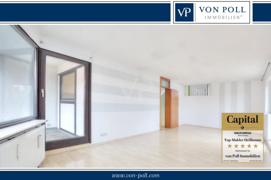 Titelbild - Wohnung kaufen in Heilbronn - Wohnen im Herzen Heilbronns: Lichtdurchflutete Maisonette-Wohnung mit Dachterrasse und Balkon